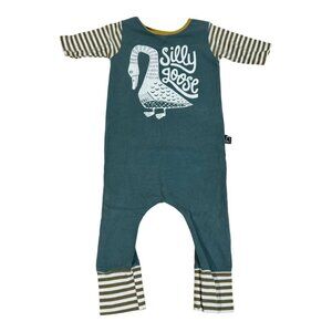 Silly Goose Kids Romper - Teal and Brown